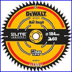 5 x DeWalt DT1670-QZ ELITE Circular Saw Blade 184mm x 16mm 60T
