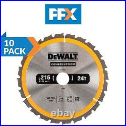 DEWALT DT1952QZX10 216mm x 30mm x 24t Construction Circular Saw Blade 10pk