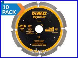 DeWalt Extreme PCD Fibre Cement Saw Blade 216 x 30mm x 8T DT1473-QZ Diamond 10Pk