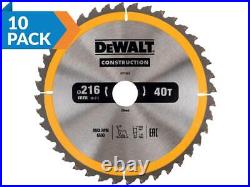 Dewalt DT1953QZ Construction Circular Saw Blade 216x30mm 40T Nail Tough x 10Pk
