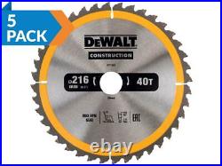 Dewalt DT1953QZ Construction Circular Saw Blade 216x30mm 40T Nail Tough x 5Pk