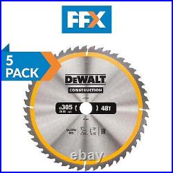 Dewalt DT1959QZ Construction Circular Saw Blade 305mm x 30mm 48T Nail Tough 5Pk