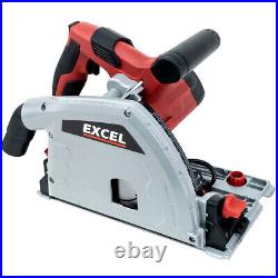 Excel Circular Plunge Cut Track Saw with 2 Guide Rails Clamps Set & 165mm Blade